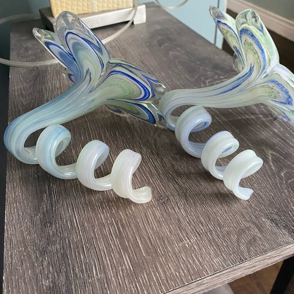 Murano style Floral Glass with spiral stems - Picture 5 of 11